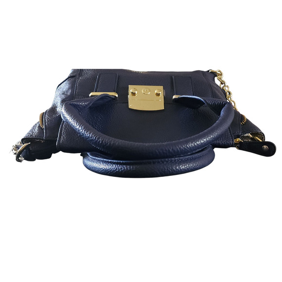 Steve Madden royal blue faux-leather Satchel shoulder bag. - Picture 8 of 8
